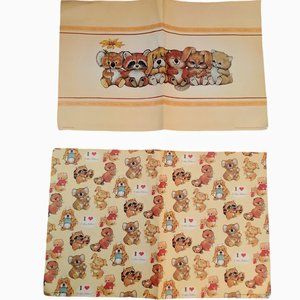 Set of 2 Critter Sitter Paper Book Covers Vintage